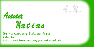 anna matias business card